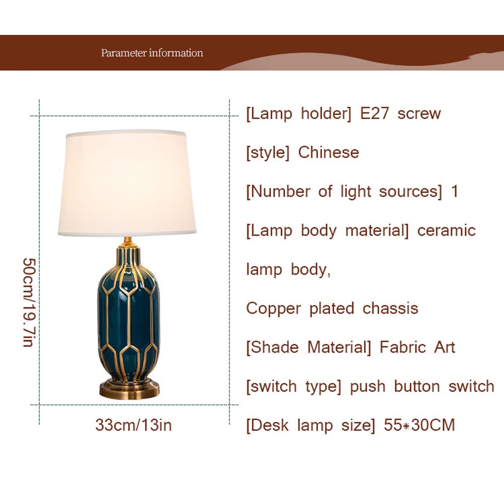 Lampada da tavolo in ceramica americana, lampada da comodino, decorazione rustica moderna lampada in ceramica corpo per soggiorno camera da letto comodino casa