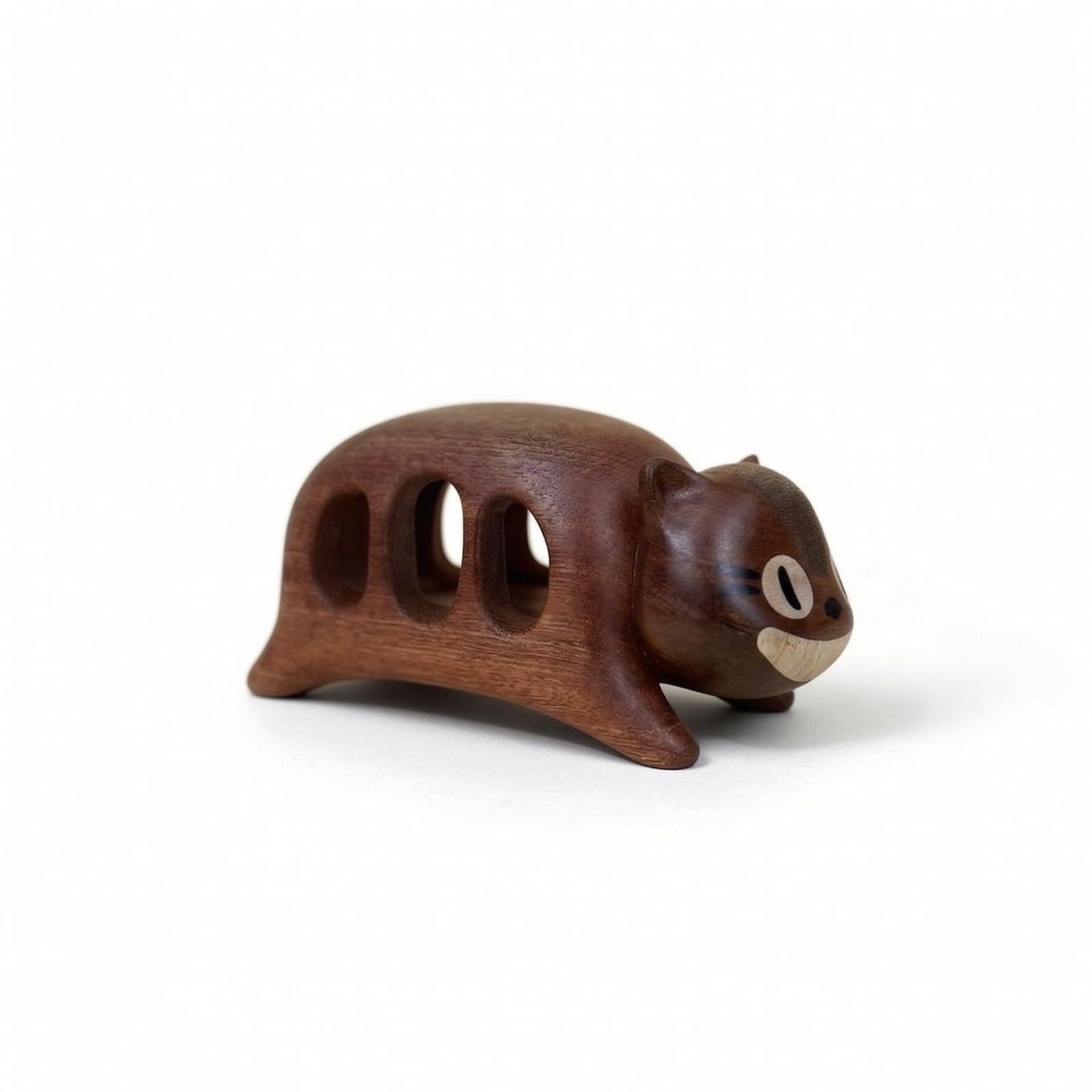Nachtlicht Katze Holzlampe Skulptur Figur Deko Designobjekt aus mit Glatter Oberfläche Und Rundem Stand für Schlafzimmer Kinderzimmer Nachttisch Zuhause Leseecke 16x7.5x7.6cm