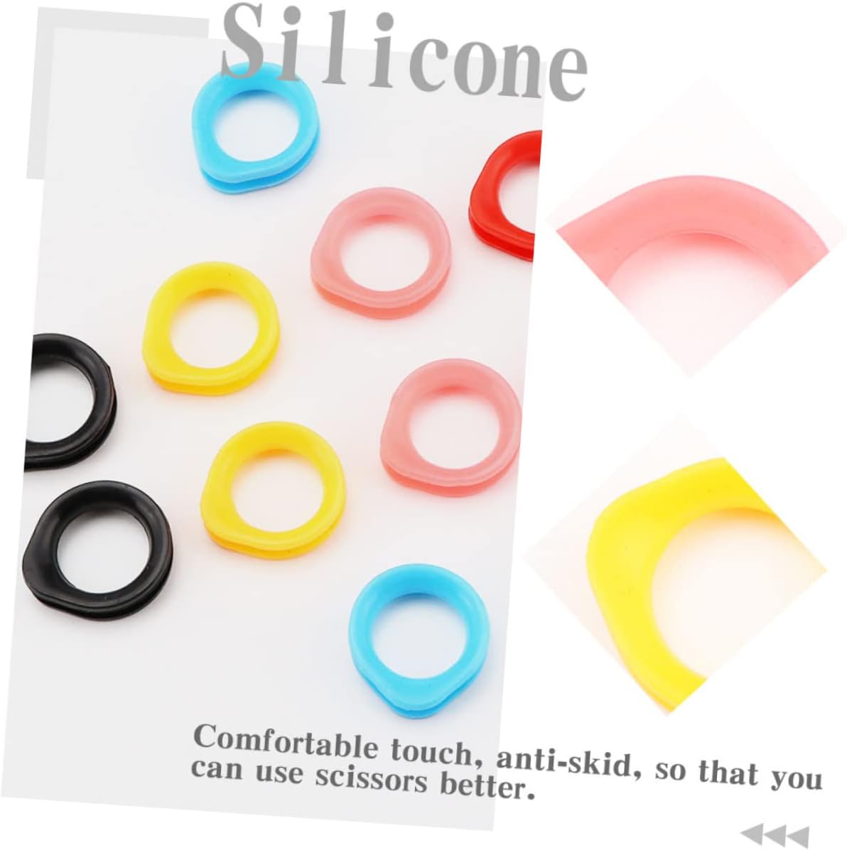 NOLITOY 20pcs Silicone Finger for Hairdressing Pet Grooming Scissors Scissor Handheld Cover Comfortable Non- Design Easy to Use Finger image 2