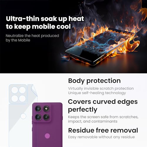 Image of Self-Healing Screen Protector for Motorola Edge 60 Pro, Invisible Bubble-Free Protection - With Easy Installation kit (Clear Body)