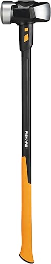 Fiskars IsoCore XL Breaker Mallet, For Demolition and Piling Nailing, 92 cm, 5.7 kg, Black/Orange, 1020164