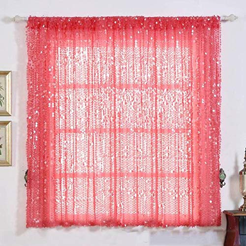 Balsacircle 52 X 64-Inch Coral Big Payette Sequin Window Drapes Curtains 2 Panels - Home Party Wedding Ceremony Decorations #TOP25