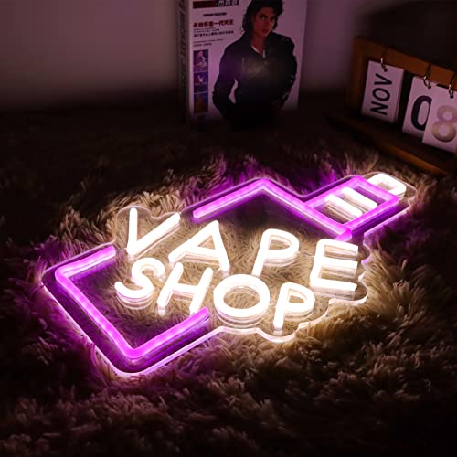 Image of Smoke Shop Neon Sign for Business Advertising or Vape Shop Display.Atmosphere Neon Lights for Pub,Smoking Lounge.5V USB Powered.