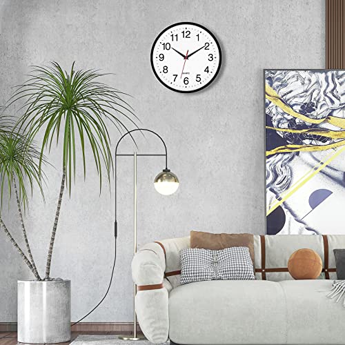 Foxtop 12 Inch Battery Operated Wall Clock Silent Non-Ticking Quartz Round Analog Wall Clock For Classroom School Office Living Room Bedroom Home (Black) #TOP7