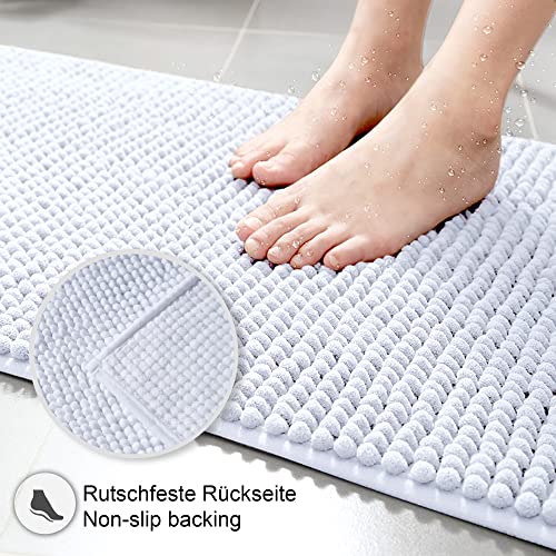 Decomira Badematte rutschfest | Als Badteppich Set kombinierbar | Badezimmer-Teppich Bad-Vorleger waschbar aus Chenille… – Ansicht 6