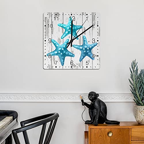Horloge murale rustique en bois décoration plage vintage 30cm