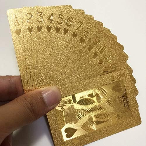 Miniatura 3 de Juego de cartas de plástico impermeable de PVC Golden Poker Juego de cartas de póquer de color negro Juegos de cartas de póquer Clásicos Trucos de