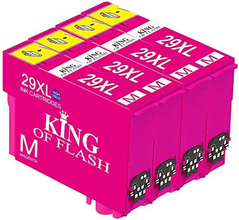 KING OF FLASH Compatible 29XL Ink Cartridge For Epson Expression Home XP-235, XP-245, XP-332, XP-335, XP-342, XP-432, XP-435, XP-442, XP-445, XP-247, XP-345, XP455 High Capacity Ink Cartridges (4 Black)