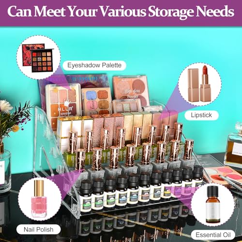 Image of JessLab Nail Polish Organizer, 6-Tier Clear Acrylic Sunglass and Essential Oil Holder, Makeup Organizer for Bathroom Vanity Countertop