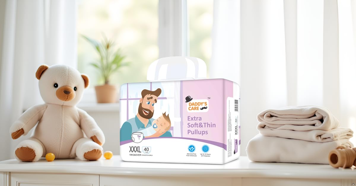 Ultra-Thin Disposable Pull-Up Diapers With Wetness Indicator - Xxxl Size - 40 Count - Unisex