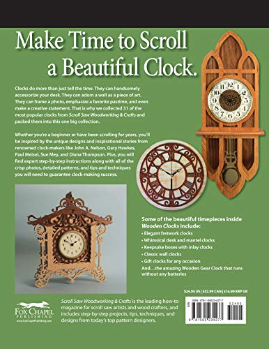 Wooden Clocks: 31 Favorite Projects & Patterns (Fox Chapel Publishing) Cases for Grandfather, Pendulum, Desk Clocks & More with Your Scroll Saw; Includes Beginner, Intermediate, and Advanced Designs - Image 2