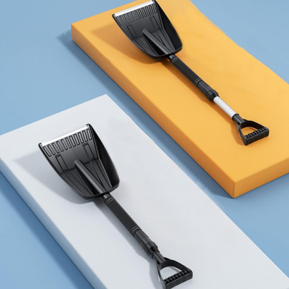 INOOMP Portable Outdoor Snow Shovel for Car Winter Retractable, Multifunctional Stand Snow Shovel Retractable Snow Shovel