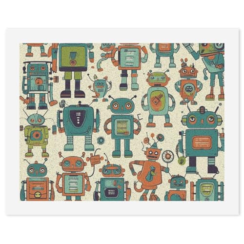Pintura por números de robots de dibujos animados como regalo original para amantes de las manualidades