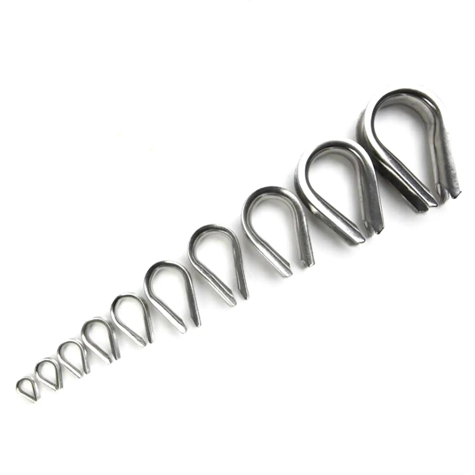 100 pezzi M2 M3 M4 M5 M6 M8 304 ditali anello morsetto cavo ditale zincato for fili in acciaio inossidabile corda Per Funi Metalliche(M8)
