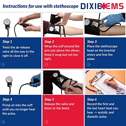 Image of Dixie EMS Blood Pressure and Sprague Stethoscope Kit - Royal Blue