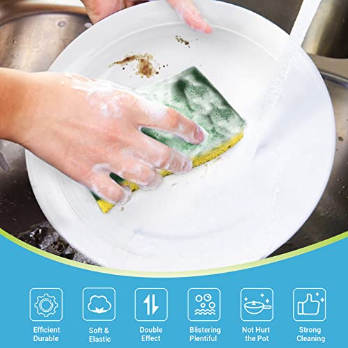 Image of AIDEA Sponges Kitchen, Heavy Duty Scrub Sponge, 6Count, Sponges for Dishes, Cellulose Kitchen Sponge, Scrubbing Power for Tough Messes, Cleaning Power for Non Coated Cookware, Dishes, Pots, Pans