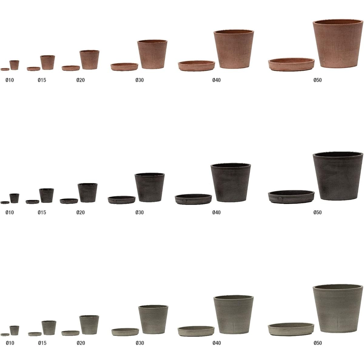 Art Plast Nova Vita Línea Leonardo Pot de Fleurs en cône tronqué Ø 50 cm, Gris Clair