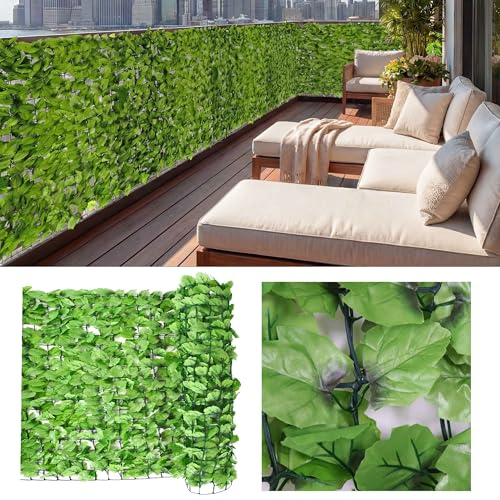 Mendler Balkonsichtschutz N77, Sichtschutz Windschutz Verkleidung für Balkon Terrasse Zaun - 500x150cm Blatt hell