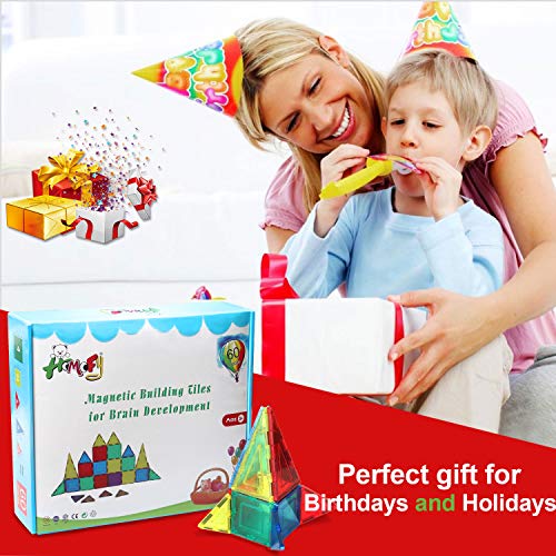 HOMOFY Kids Magnet TilesToys 60Pcs Oversize 3D Magnetic Building Blocks Tiles Set,Inspirational Educational Toys for 3 4 5 6 Year Old Boys Gilrs Gifts - Thumbnail 5