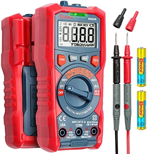 AstroAI Digital Multimeter, TRMS 4000 Counts Auto-Ranging Ohmmeter Voltmeter 1.5v/9v/12v Battery Voltage Tester Measure Voltage Current Resistance Diodes Continuity Capacitance with NCV Function