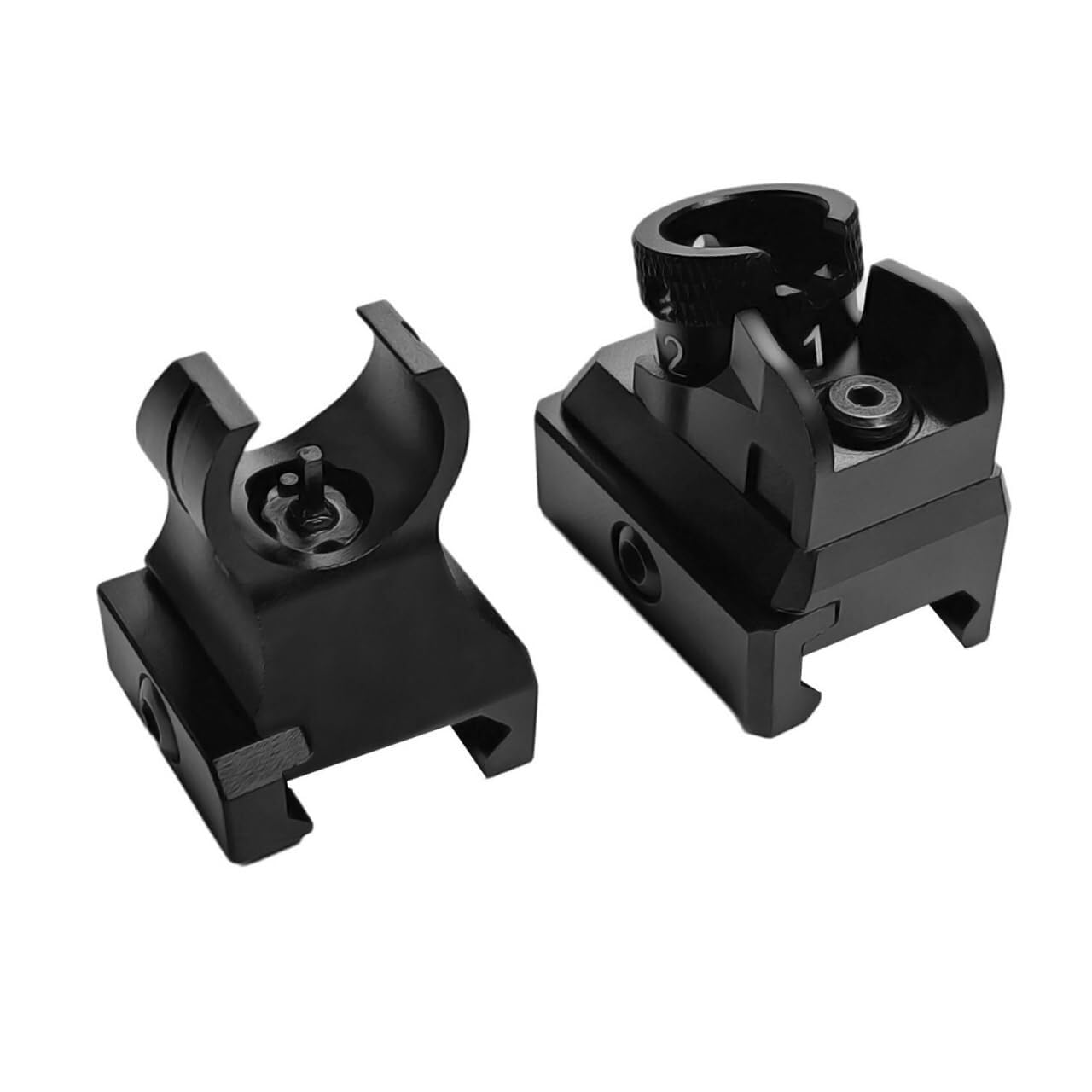 Viseur De Secours Rabattable À Profil Bas en Fer Métallique – Ensemble Avant Et Arrière avec Dioptrie Réglable, for Rail Picatinny 20 Mm