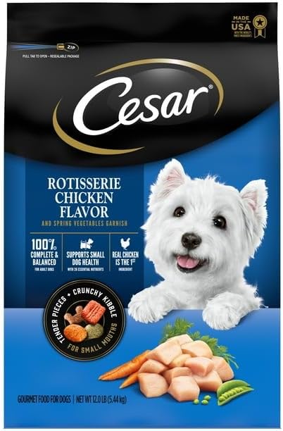 Small Breed Rotisserie Chicken and Spring Vegetables Dry Dog Food Adult, 12 Lb. Bag, 100% Complete and Balanced Meal