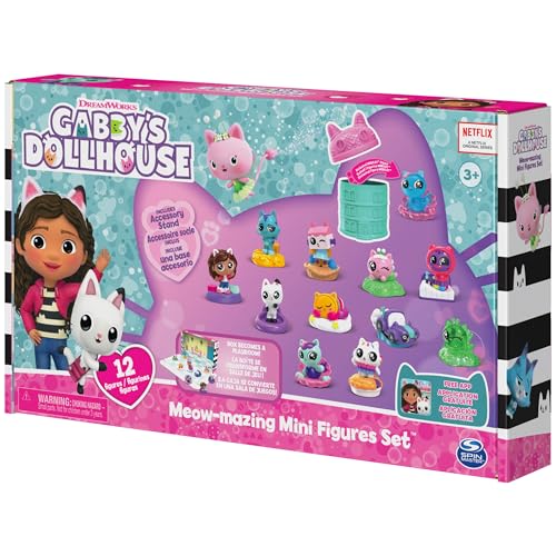 Gabby’s Dollhouse DreamWorks, Meow-Mazing Mini Figures 12-Pack (Amazon Exclusive), Kids Toys for Age