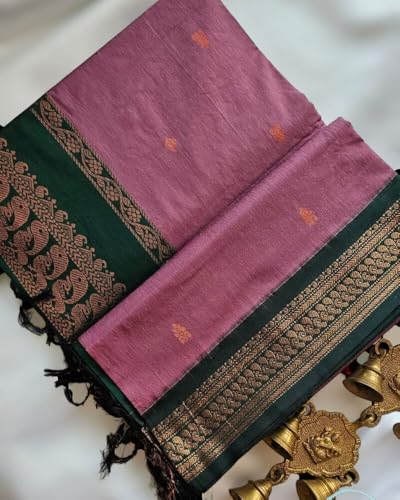 Image of South Cotton Gadwal Saree for Women | Celebrity Inspired Traditional Ethnic Wear | Chettinad & Kalyani Cotton Sarees | Soft Cotton Saree with Blouse Piece