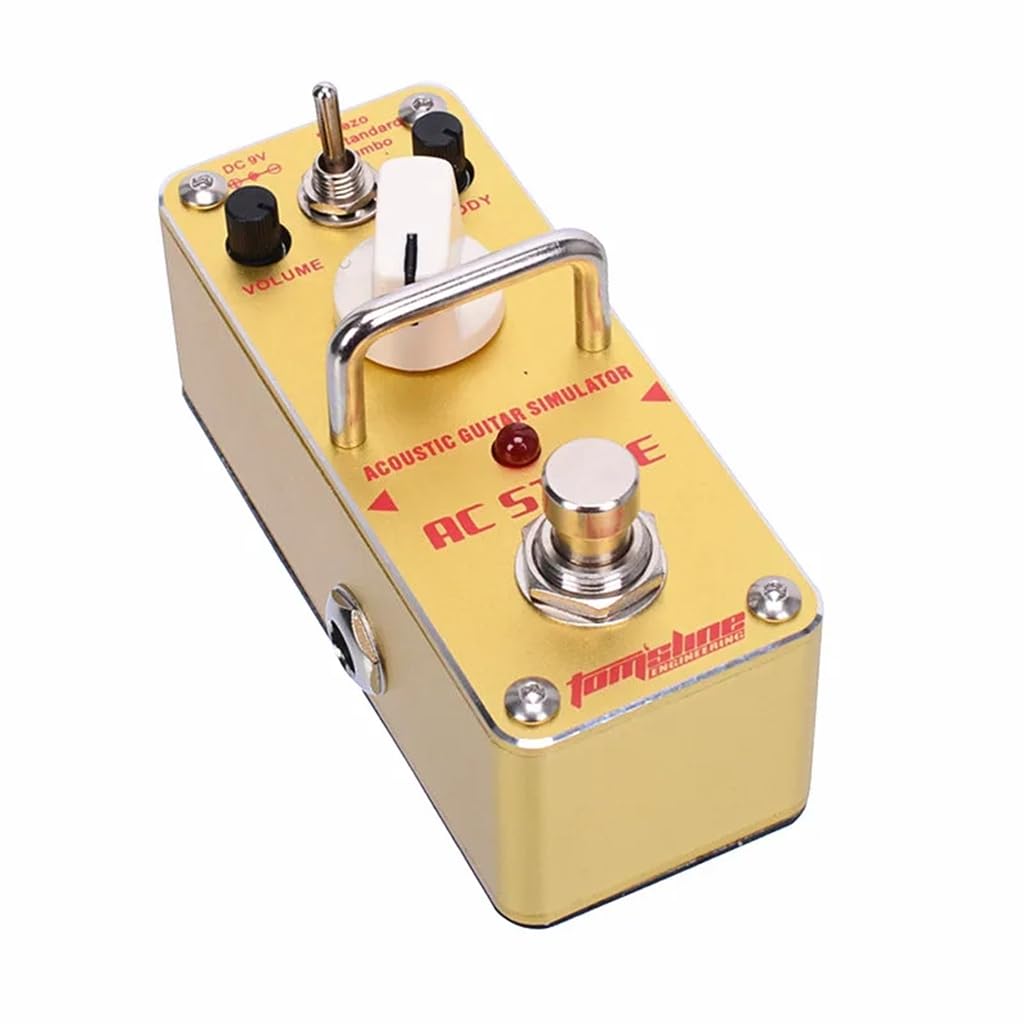 AC STAGE - Pedal de efectos de simulador de guitarra acústica, mini pedal de efectos de guitarra AC, derivación verdadera, carcasa de metal, accesorios de piezas de guitarra