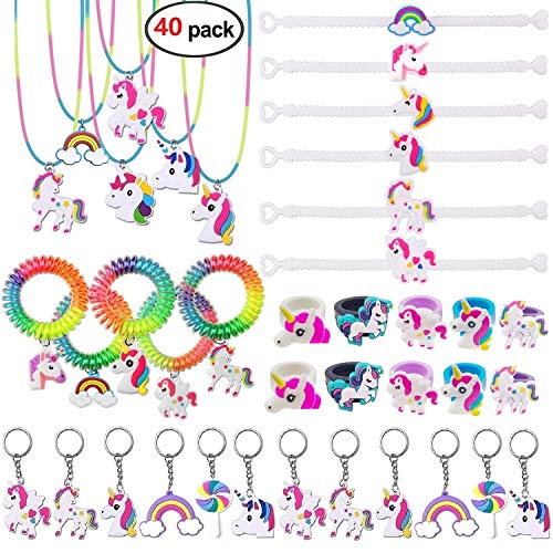 XGATML Tanlling 40pcs Unicorn Party Favors for Kids,Rainbow Unicorn Birthday Gifts Girls for Goodie Bags Easter Egg Filler,Treasure Box Prizes Classroom