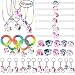 Tanlling Unicorn Party Favors Set - Unicorn Rings Necklace Keychain Bracelets Wristbands for Kids Gifts Unicorn Theme Birthday Party Supplies(40 Pack)