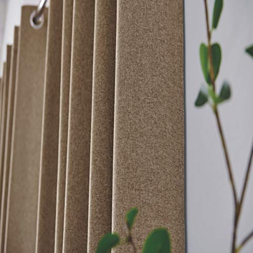 COASTLINE Luna brushed blackout eyelet curtains Mocha Camel Coffee thermal insulated window treatment 2 panels blinds floor curtains for bedroom,Livingroom,Kids nursery room Width 90" x Drop 54" - Image 4