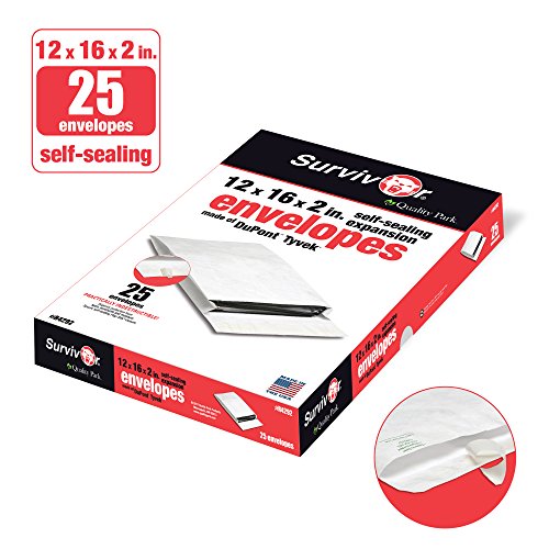 Survivor-12-x-16-x-2-Tyvek-Expansion-Catalog-Mailers-with-Self-Seal-Closure-14-lb-Puncture-Tear-and-Moisture-Resistant-Dupont-Tyvek-Envelopes-25-per-Box-R4292