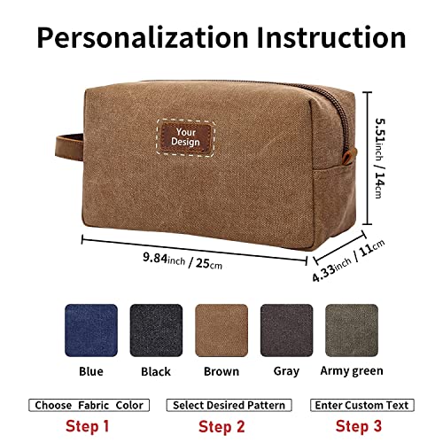 Personalized Toiletry Bag, Custom Laser Engraved Canvas Shaving Dopp Kit, Toiletry Bag Leather Canvas Dopp Kit For Travel, Gift For Him, Groomsmen Gifts #TOP1