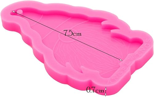Miniatura 4 de Angel Wings Encantador llavero de gnomo de hombre de dibujos animados, molde de resina de silicona con agujero, resina epoxi, moldes de silicona