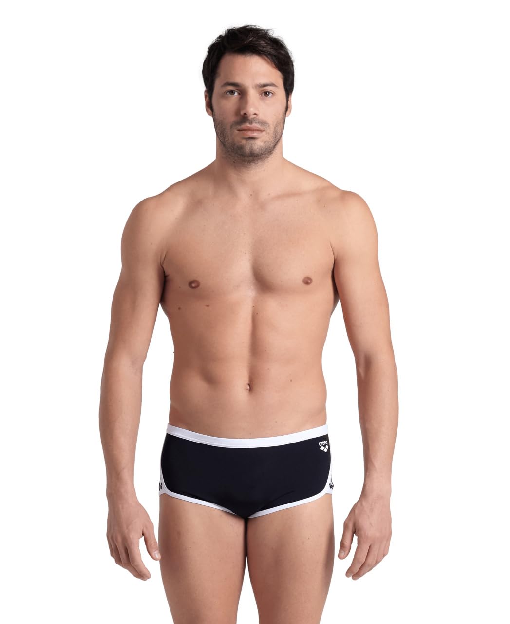 ARENA Costume Uomo Slip Alto Nuoto Piscina Swim Briefs Icons Trunk Nero Vintage