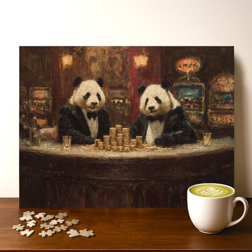 Casse-tête casino panda 500 pièces bois adulte 20 x 15 po