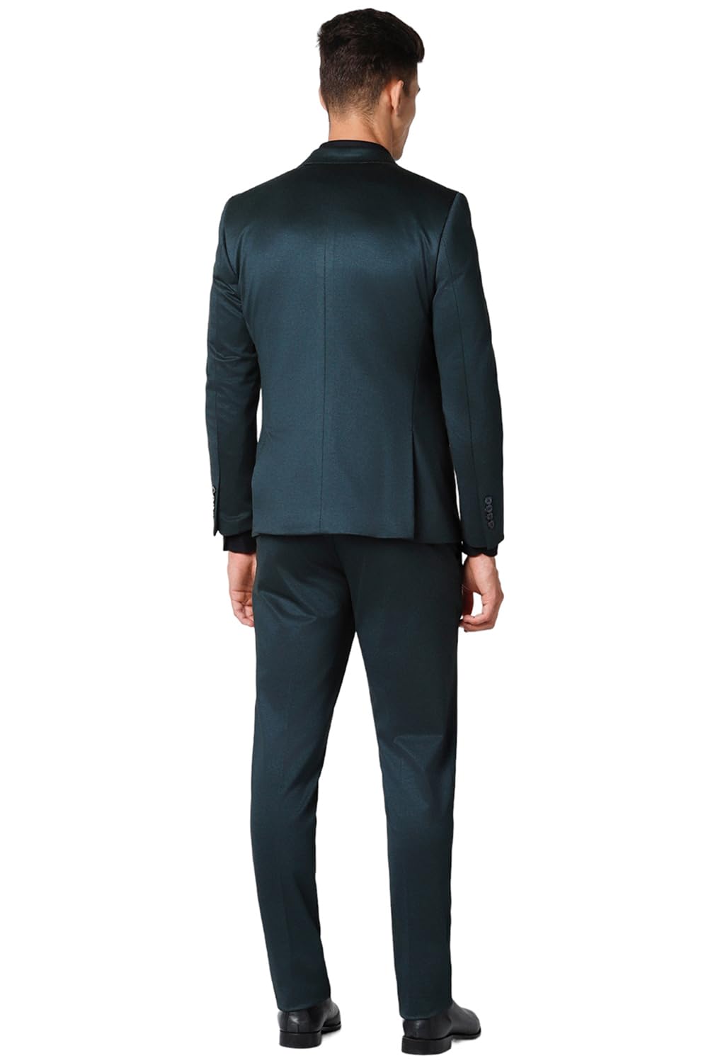Men Green Textured Ultra Slim Fit Formal Three Piece Suit 1