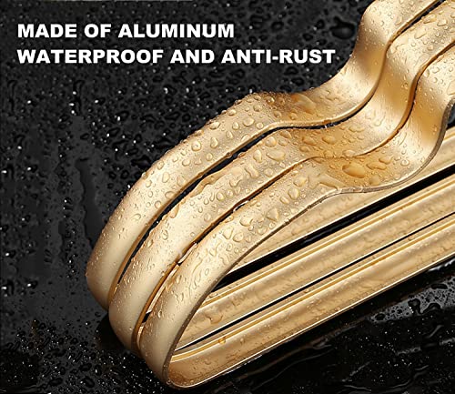 Amber Home 20 Pack Premium Matte Gold Aluminum Coat Hangers, 16.5 Inch Extra Smooth & Durable Metal Shirt Dress Hanger thumb #4