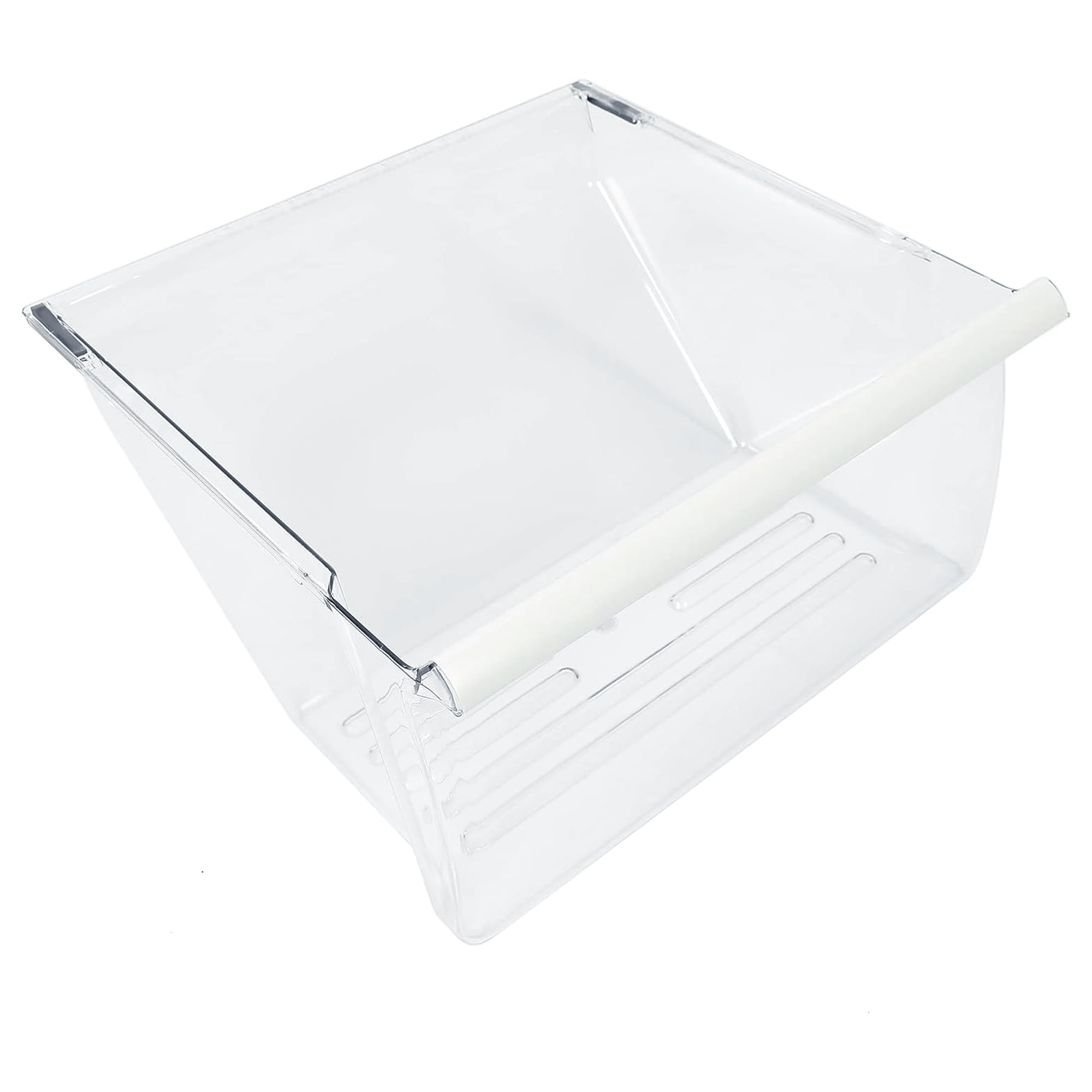 HECASA Crisper Pan Drawer Replacement, with White Handle