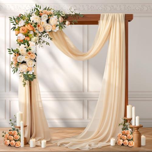 Rideaux en mousseline pour décoration de plafond de mariage et cérémonie laïque en plein air