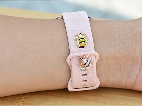 Miniatura 2 de Dijes de correa de reloj para Apple Watch para mujer, anillos decorativos compatibles con correas de silicona Apple de 1.929 in, 1.772 in, 1.732 in,