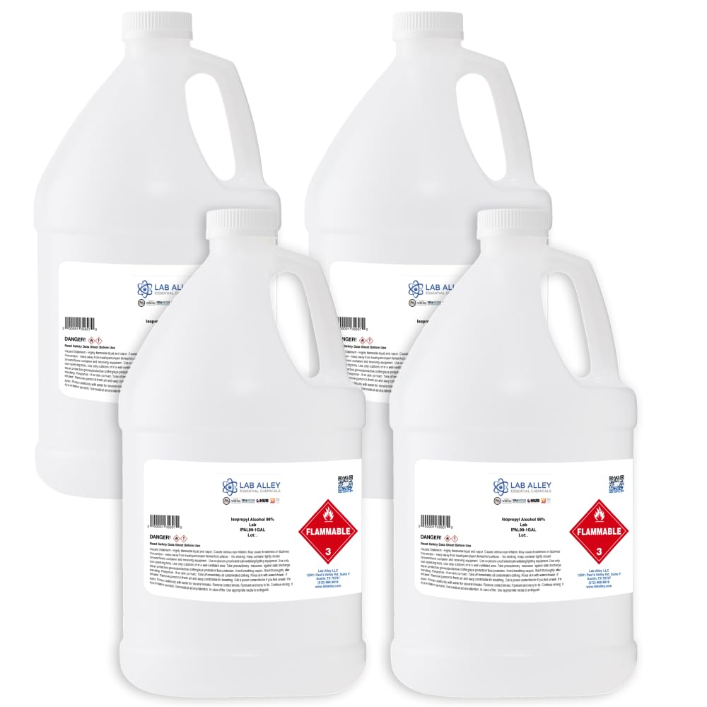 Isopropyl Alcohol 99.8% Lab Grade, 4 x 1 Gallon Case