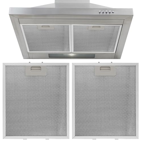 Jcasbdn Filtro de Capucha de Rango de 2 Piezas 10x13 Filtro de ventilación de Acero Inoxidable de múltiples Capas con Accesorios de Campana de Gama de reemplazo Lavable Resistent