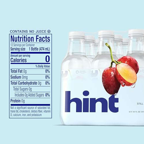 Image of Hint Fruit-Infused Bottled Water, Grape - Sugar Free Flavored Water with Zero Calories, Naturally Flavored, and No Artificial Sweeteners - 16 Fl Oz (Pack of 12)
