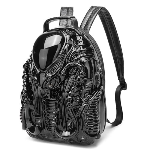 Image of Xenomorph Alien Backpack Shoulder Bag for Men Women | PVC material, Detachable straps, Cyberpunk dark aesthetic, Roomy fit, Ideal for cosplay, festivals, Halloween & daily.