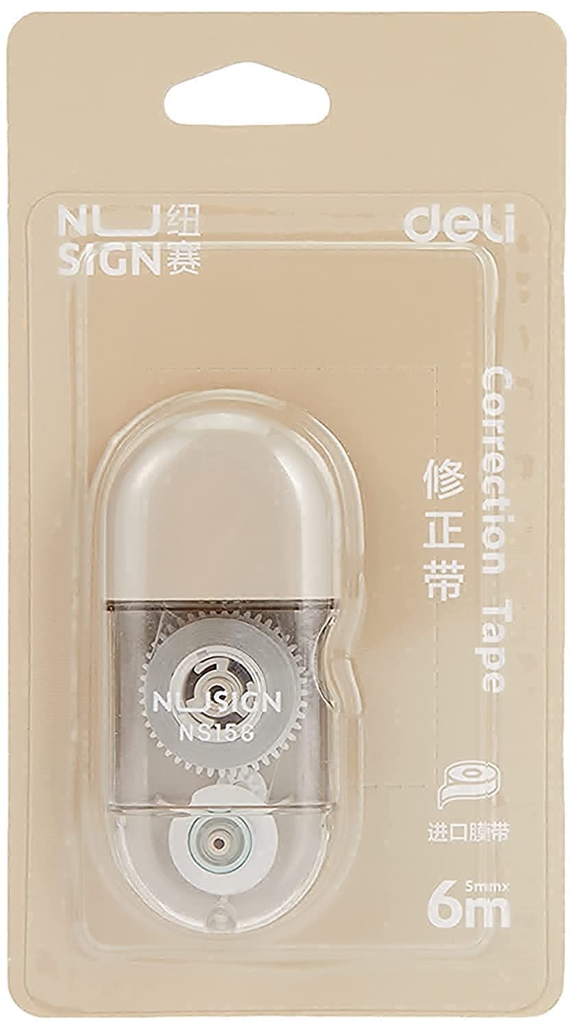 deli Nusign Correction Tape, 5 mm x 6 Size, Assorted