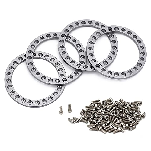 INJORA 1.9 Beadlock Wheel Ring CNC Out Beadlock Rings for 1.9 Wheels Rim 1/10 RC Crawler Axial SCX10 AXI03007 90046 TRX4?Grey