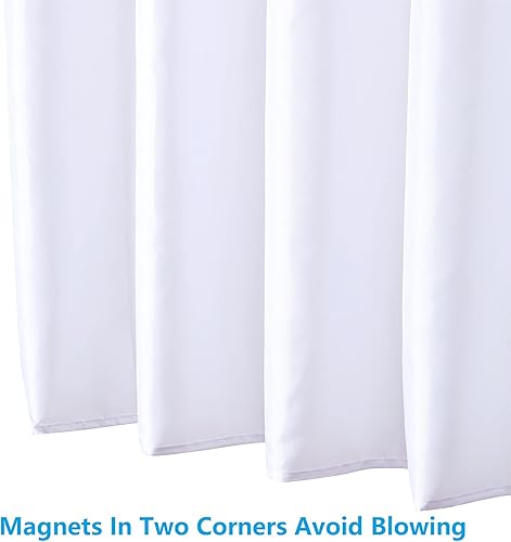 Miniatura 5 de YOSTEV Cortina de ducha de tela para baño, forro de poliéster impermeable con ojales e imanes para baño, bañera, hotel, 36 pulgadas de ancho x 72