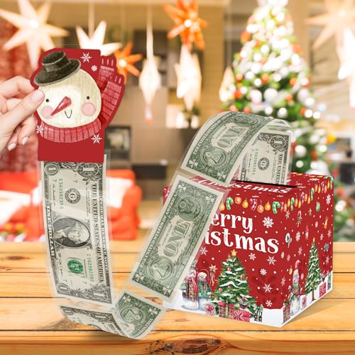 Christmas Party Surprise Gifts, Christmas Money Box for Cash Pull, Xmas Money Pull Box with Snowman Card and Transparent Bags, Xmas Cash Pull Boxes, Cash Pull Box for Kids Adults - Image 5